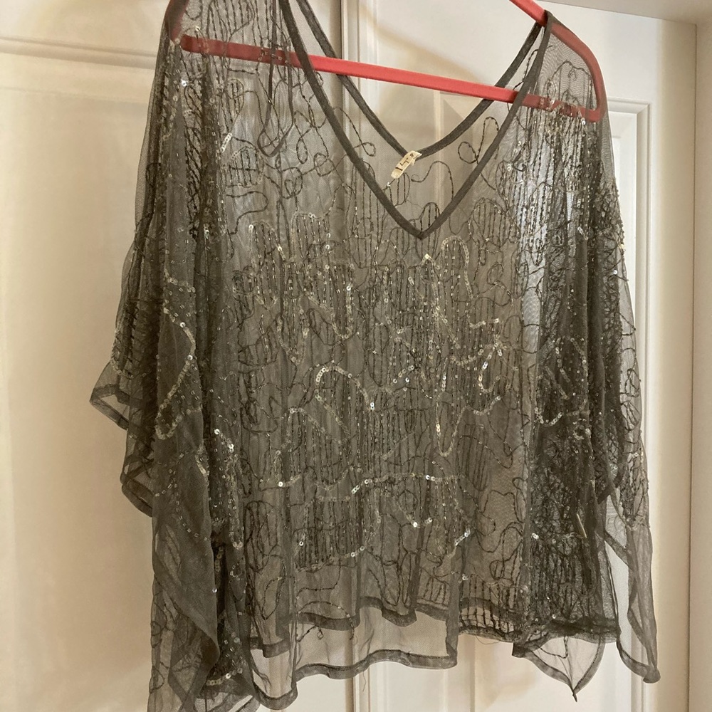 Silver beaded top